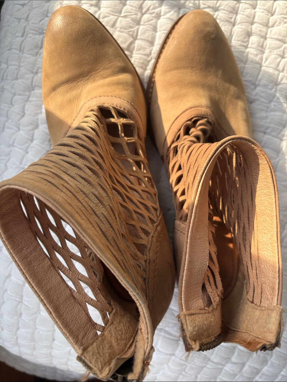 Rebels Women's Tan Cutout Ankle Booties